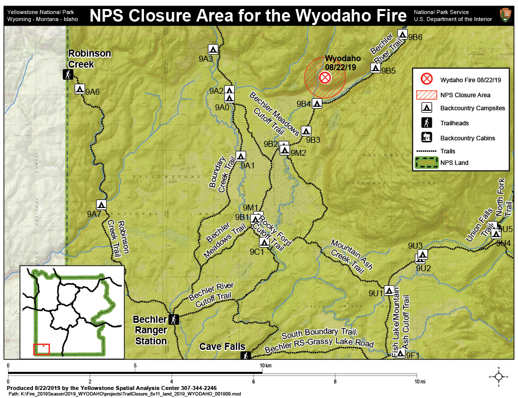 Map of closure area