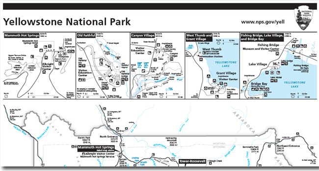 A graphic of the Yellowstone & Grand Teton Tear-off Map