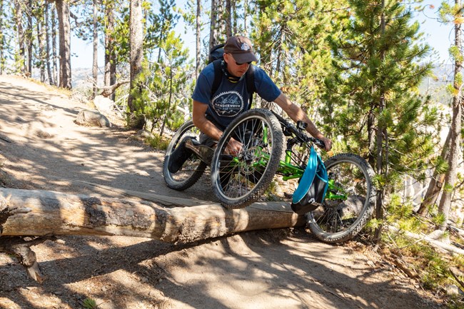 Maneuvering obstacles with an off-road wheelchair