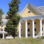 shows the front of the Lake Hotel