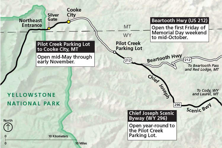 Map Northeast 212 And 292 Detail Beartooth Chief Joseph Plug 