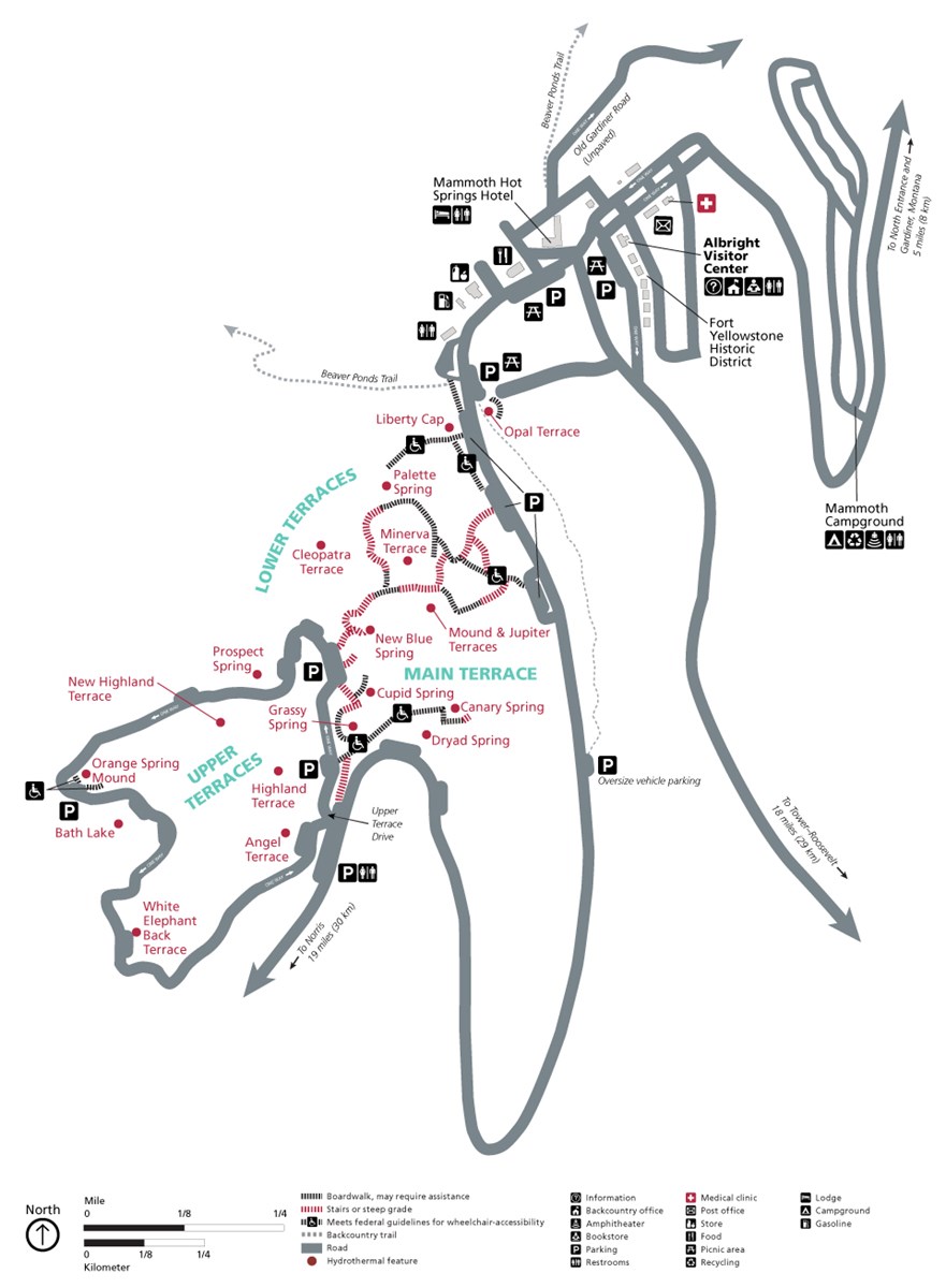 Accessibility Around Mammoth Hot Springs Yellowstone National Park U S National Park Service