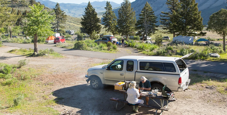 Morning in the Mammoth Hot Springs Campground Morning in the Mammoth Hot Springs Campground