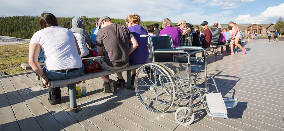Rental wheelchair at Old Faithful