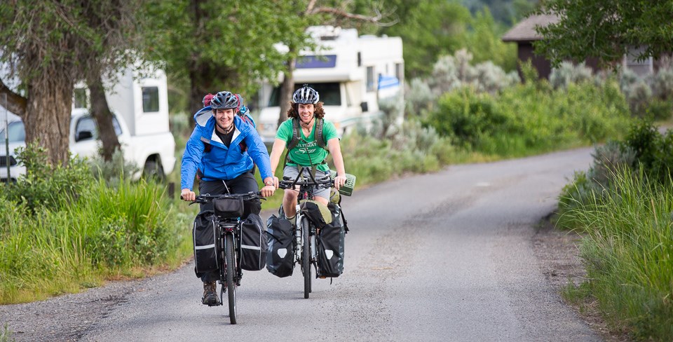 Cyclists enjoying Yellowstone
