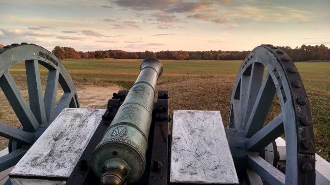 6 Pounder cannon overlooking Yorktown Battlefield