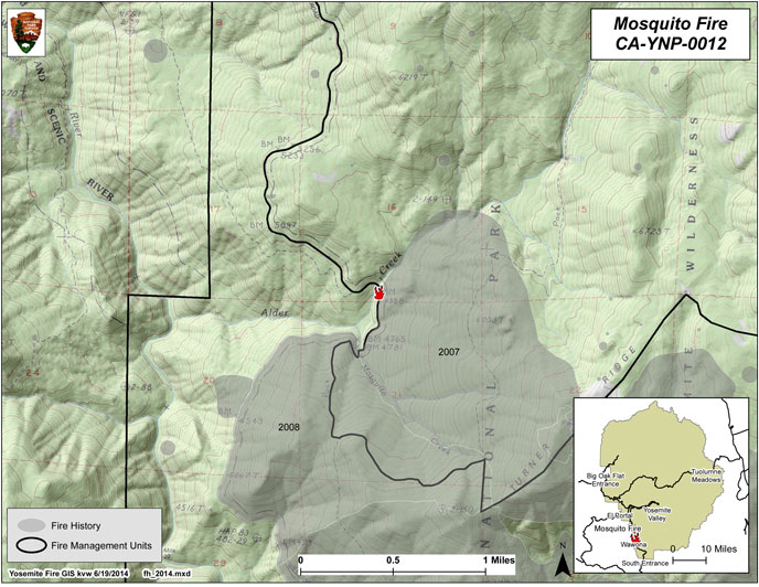 Map showing location of fire