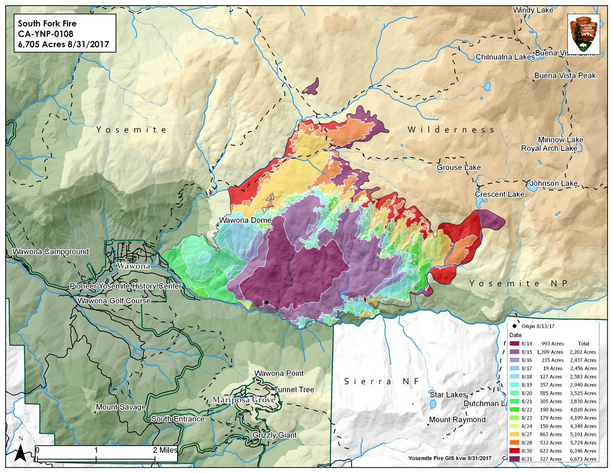 South Fork Fire Progression September 1, 2017