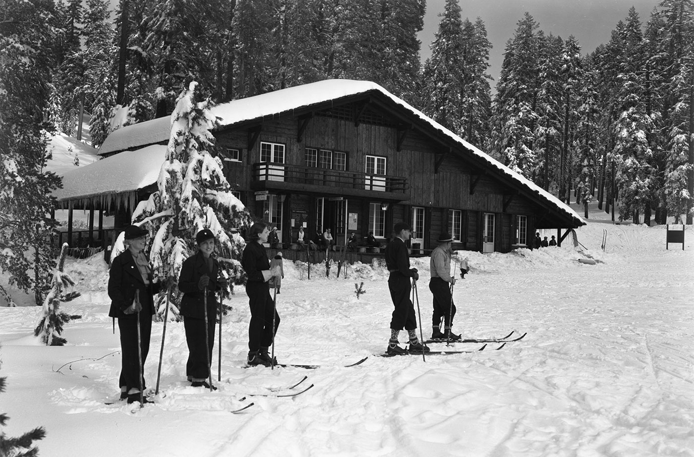 Historic image of the Badger Pass Ski House.