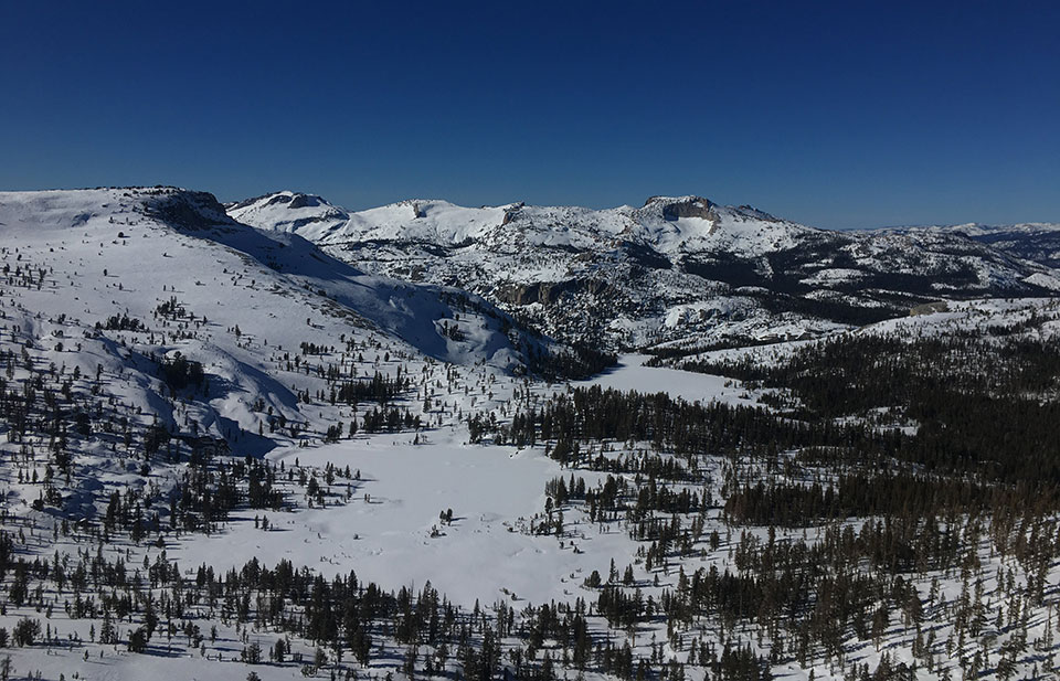 Cathedral Lakes and Tuolumne Peak on January 19, 2022.