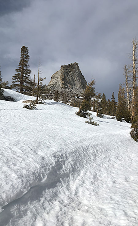 Columbia Finger on February 9, 2022. Rock outcropping called Columbia Finger on February 9, 2022.