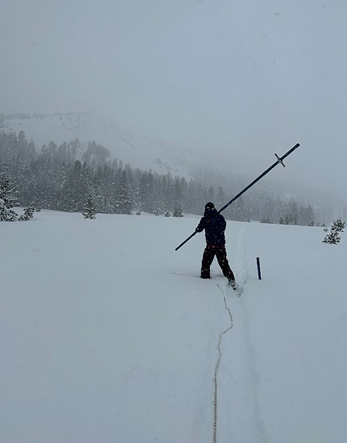 Dana Meadow snow survey on February 26, 2023.