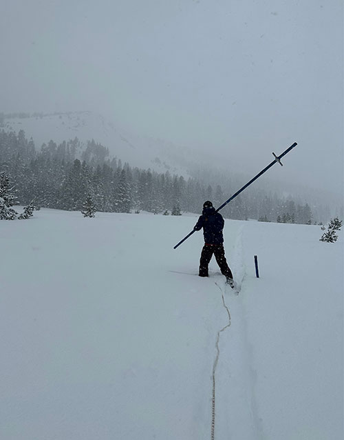 Dana Meadow snow survey on February 26, 2023. Dana Meadow snow survey on February 26, 2023.