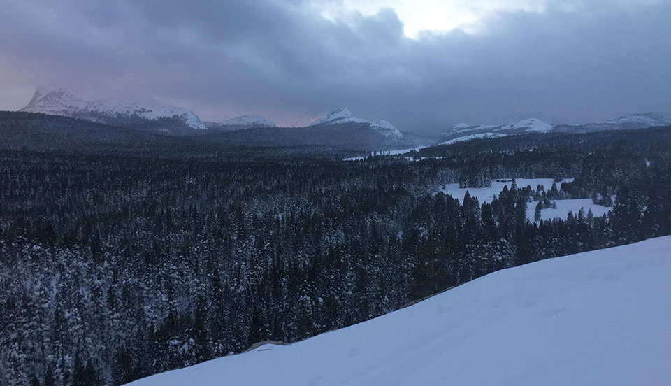 December storms clearing over Tuolumne Meadows on December 31, 2021.