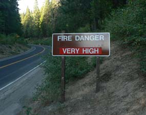 fire danger sign fire danger sign
