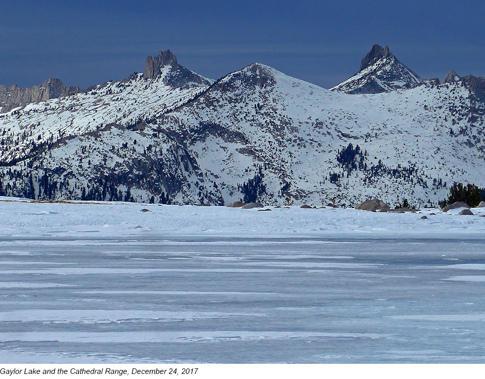 Gaylor Lake and the Cathedral Range, December 24, 2017