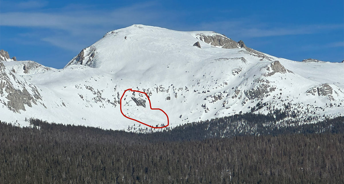 Glide avalanche that occurred on February 18, 2023 on the south aspect on White Mountain.