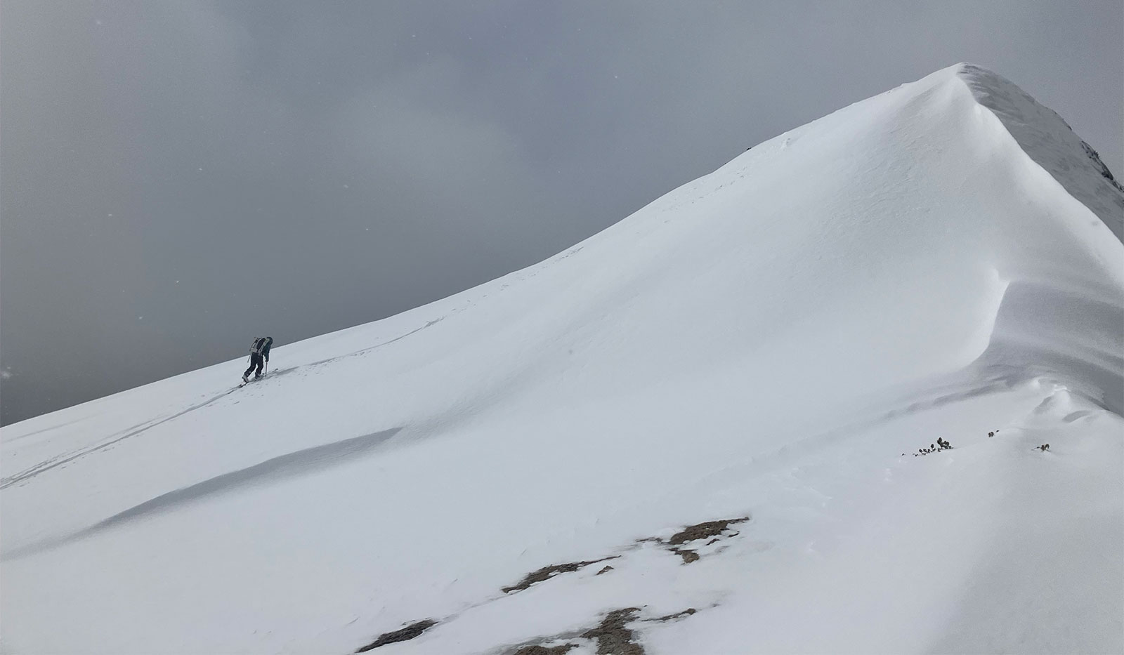 Skier heading up Lembert while on patrol on February 14, 2025. Skier heading up Lembert while on patrol on February 14, 2025.