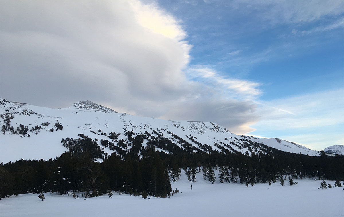 Lenticular clouds over Mt. Dana on February 2, 2023. Lenticular clouds over Mt. Dana on February 2, 2023.