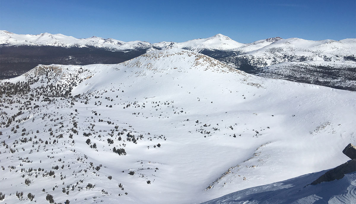 Obata Lake and Johnson Peak on February 8, 2023.