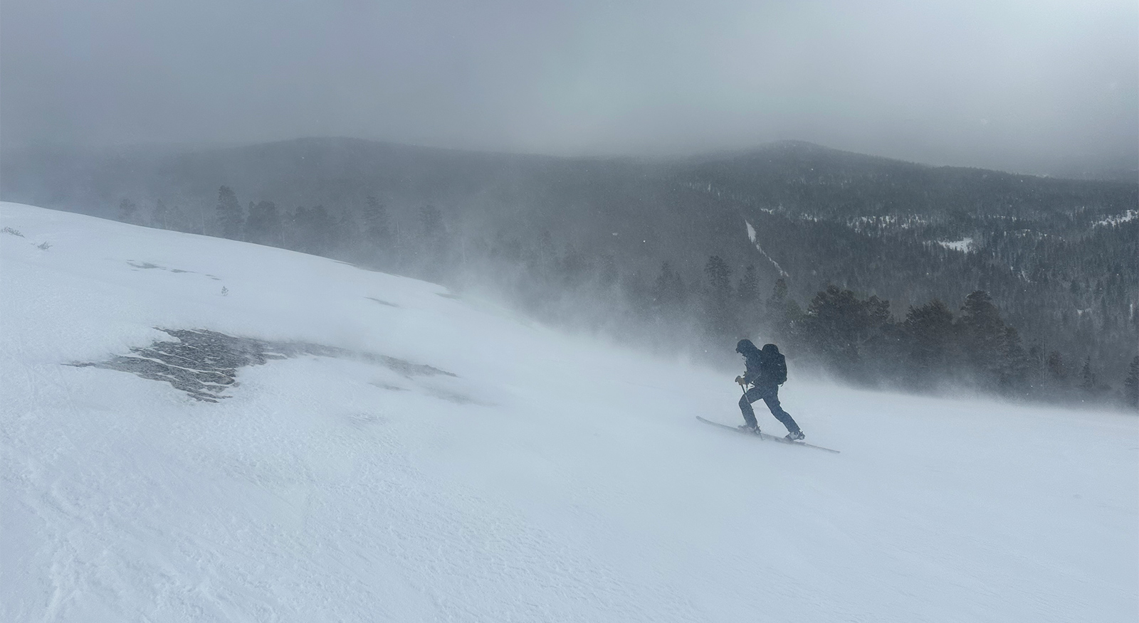 On patrol in the blizzard on March 3, 2024.