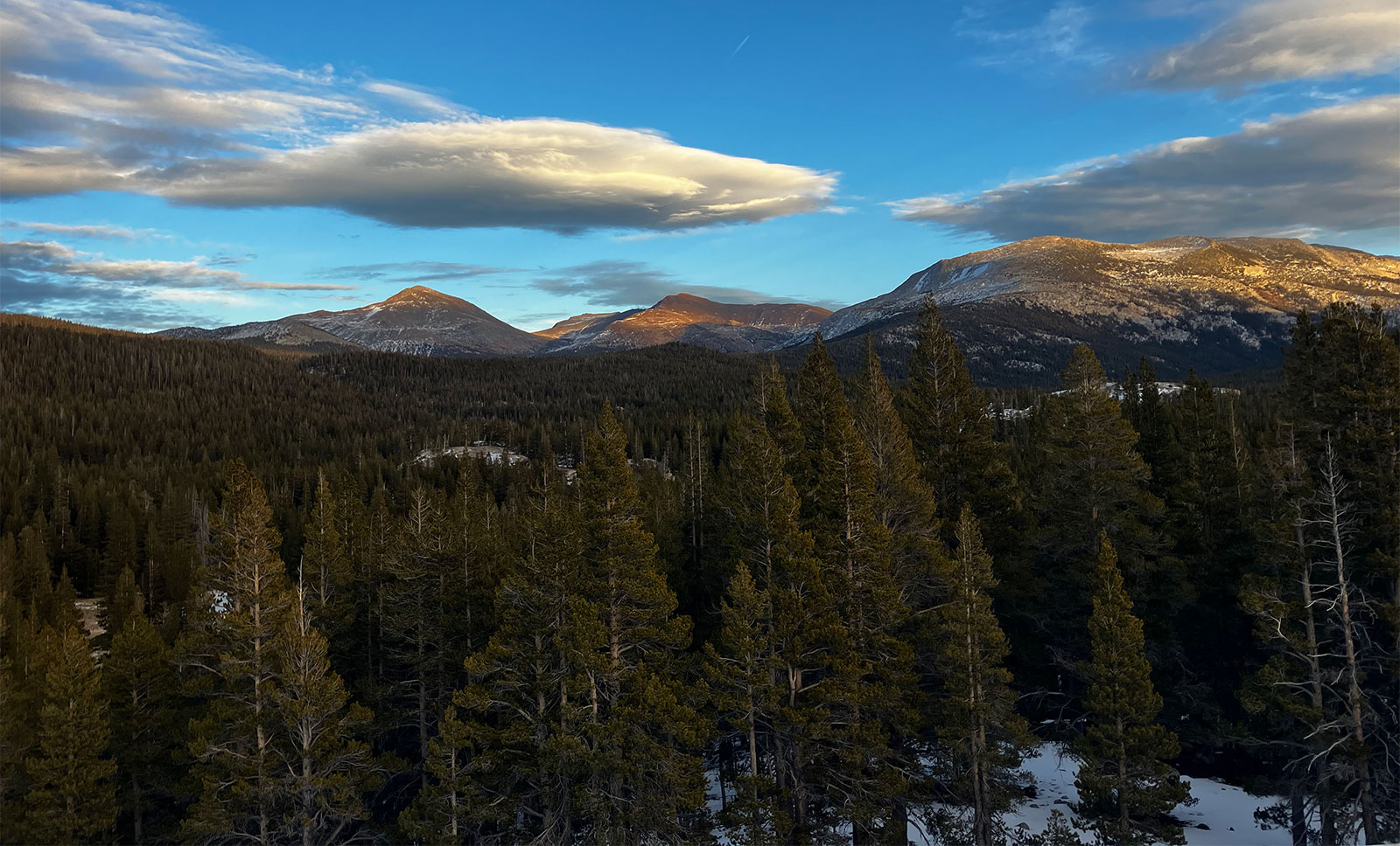 Sierra Crest sunset on December 17, 2023.