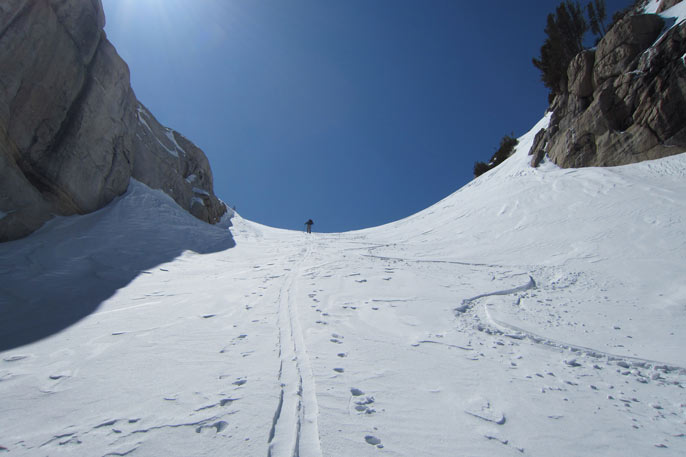 Skier looking for turns, Elizabeth Lake area March 22, 2013