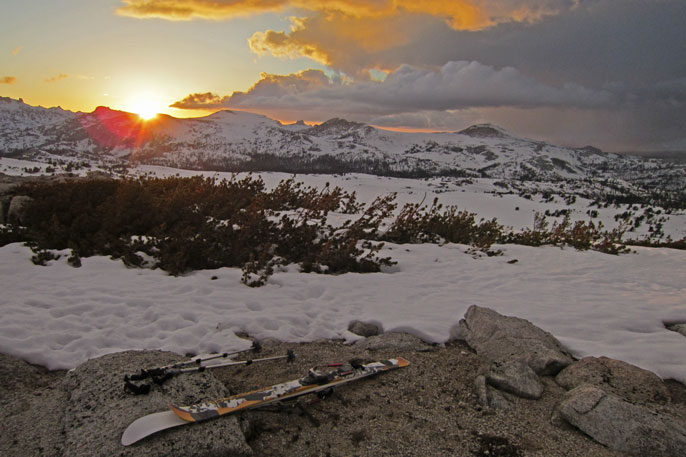 Sunset at Evelyn Lake on April 22, 2013