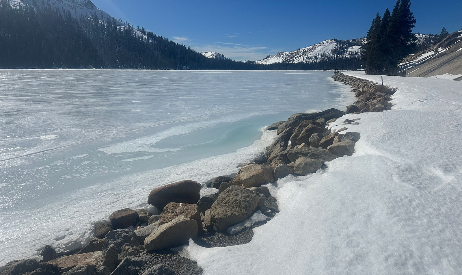 Tenaya Lake and Olmsted Point on January 25, 2025. Tenaya Lake and Olmsted Point on January 25, 2025.