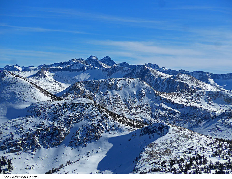 Many snowy peaks of the Cathedral Range