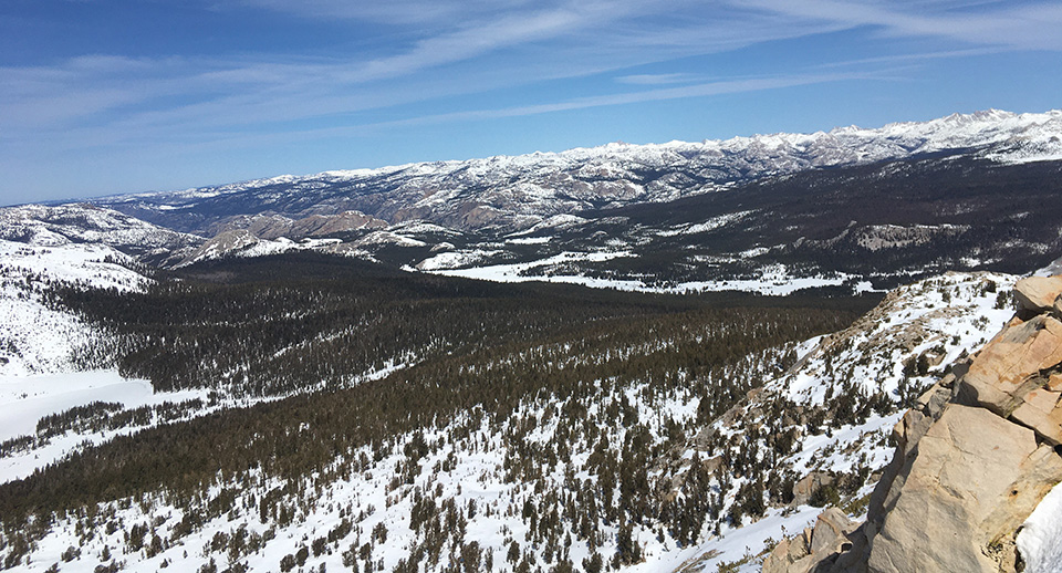 Tuolumne Meadows from Johnson Peak on April 10, 2021.