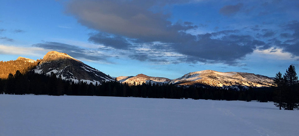 Tuolumne Meadows sunset on January 18, 2022.