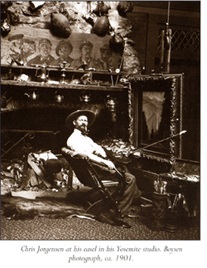 Chris Jorgenson at his Yosemite studio, 1901 Chris Jorgenson at his Yosemite studio, 1901