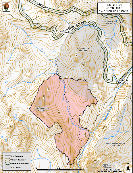 Map of dark hole fire perimeter