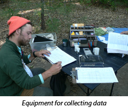 Preparing the bird banding equipment Preparing the bird banding equipment
