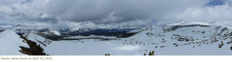 Gaylor Lakes Basin on April 12, 2016