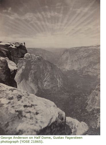 George Anderson on Half Dome, Gustav Fagersteen photograph (YOSE 21865).