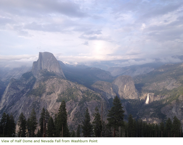 View of Half Dome and Nevada Fall from Washburn Point