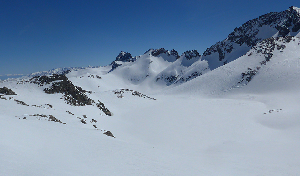 Lake Marie covered in snow.