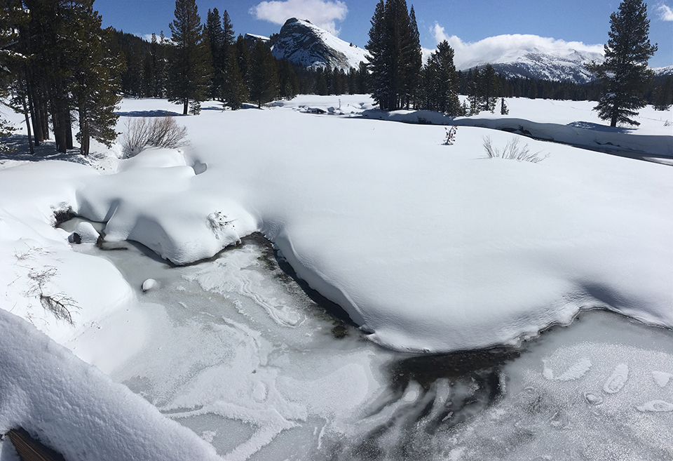 Lembert Dome from Parson's bridge on April 7, 2020.