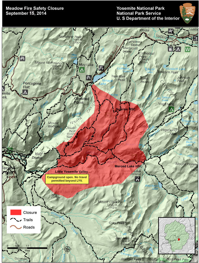 map showing closed trails, as described above