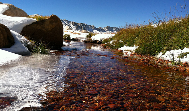 Partially frozen stream near Young Lakes Partially frozen stream near Young Lakes