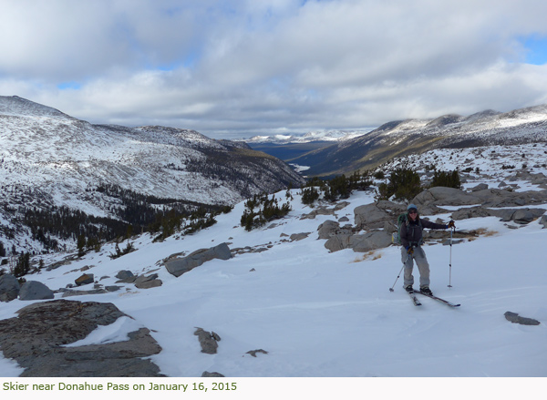 Skier near Donahue Pass on January 16, 2015 Skier near Donahue Pass on January 16, 2015