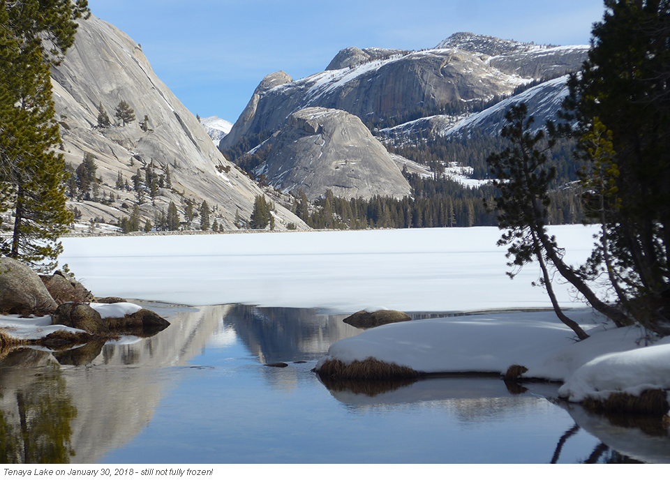 Tenaya Lake not fully frozen over