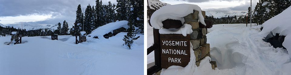 Tioga Pass Entrance on January 31, 2021. Tioga Pass Entrance on January 31, 2021.