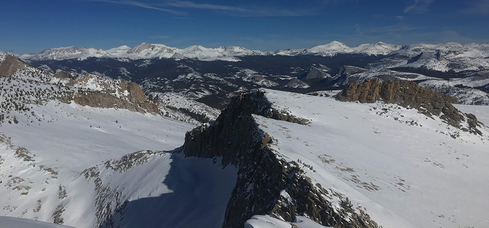 Domes of Tuolumne Meadows and Sierra Crest on January 25, 2020. Domes of Tuolumne Meadows and Sierra Crest on January 25, 2020.
