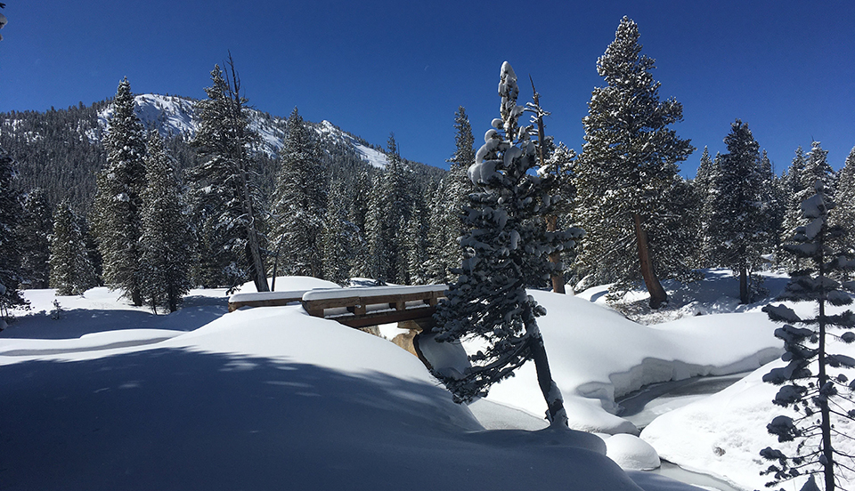 Tuolumne River and Twin Bridges on March 17, 2020.