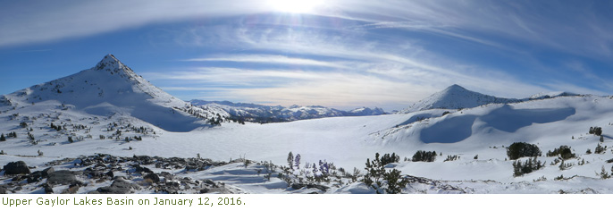 Upper Gaylor Lakes Basin on January 12, 2016