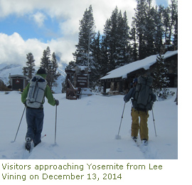 Visitors approaching Yosemite from Lee Vining on December 13, 2014 Visitors approaching Yosemite from Lee Vining on December 13, 2014