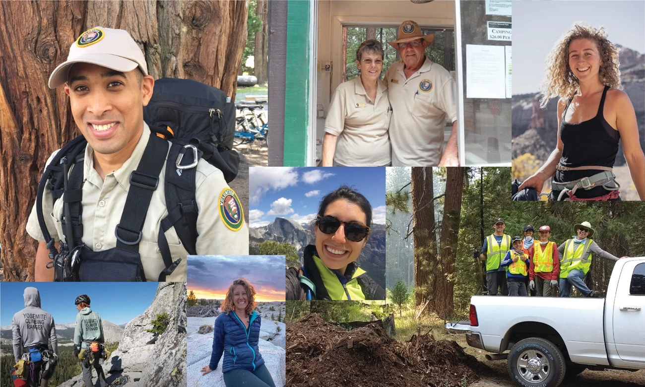 Multiple photos of volunteers at work in 2020. Multiple photos of volunteers at work in 2020.